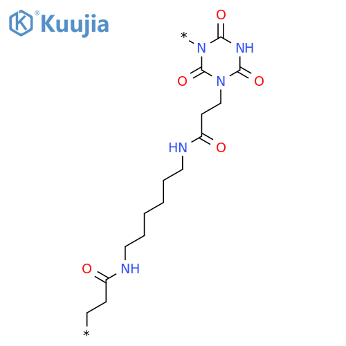 Poly[(dihydro-2,4,6-trioxo-1,3,5-triazine-1,3(2H,4H)-diyl)(3-oxo-1,3-propanediyl)imino-1,6-hexanediylimino(1-oxo-1,3-propanediyl)] structure