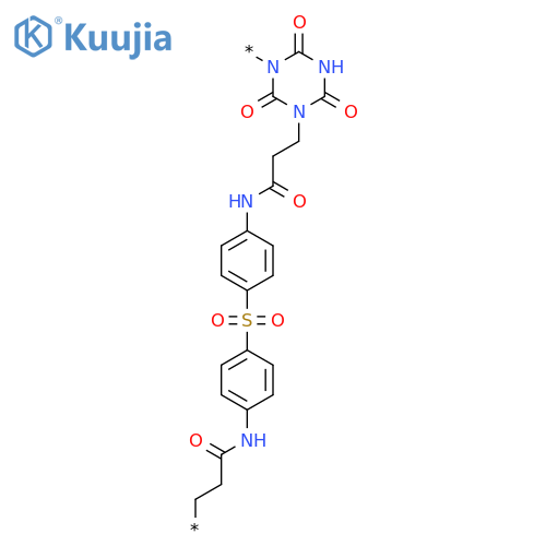Poly[(dihydro-2,4,6-trioxo-1,3,5-triazine-1,3(2H,4H)-diyl)(3-oxo-1,3-propanediyl)imino-1,4-phenylenesulfonyl-1,4-phenyleneimino(1-oxo-1,3-propanediyl)] structure
