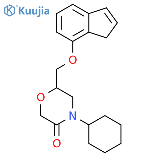 6-(((1H-Inden-7-yl)oxy)methyl)-4-cyclohexylmorpholin-3-one structure