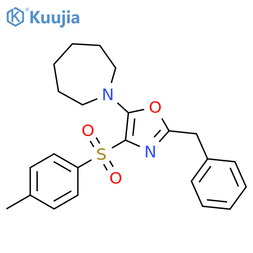 1-2-benzyl-4-(4-methylbenzenesulfonyl)-1,3-oxazol-5-ylazepane structure