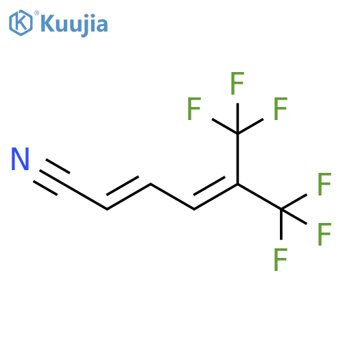 2,4-Hexadienenitrile, 6,6,6-trifluoro-5-(trifluoromethyl)-, (E)- structure