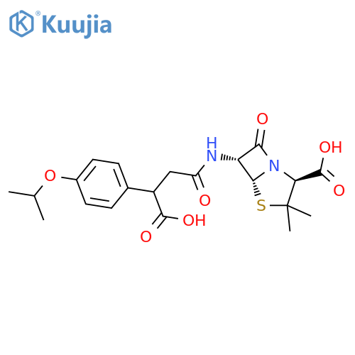 4-Thia-1-azabicyclo[3.2.0]heptane-2-carboxylicacid,6-[[3-carboxy-3-[4-(1-methylethoxy)phenyl]-1-oxopropyl]amino]-3,3-dimethyl-7-oxo-,[2S-(2a,5a,6b)]- (9CI) structure