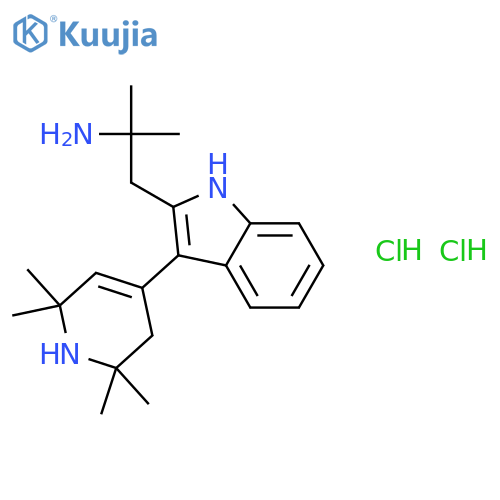 2-methyl-1-[3-(2,2,6,6-tetramethyl-1,2,3,6-tetrahydropyridin-4-yl)-1H-indol-2-yl]propan-2-amine dihydrochloride structure