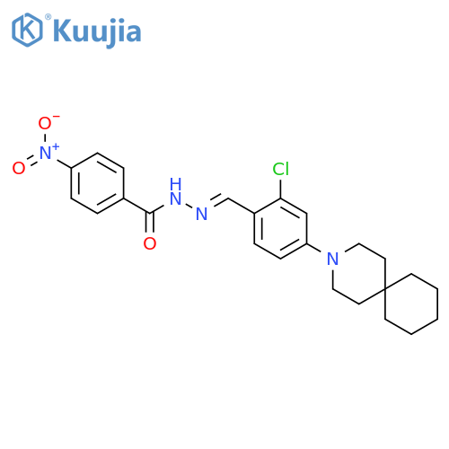 Benzoic acid, 4-nitro-,2-[[4-(3-azaspiro[5.5]undec-3-yl)-2-chlorophenyl]methylene]hydrazide structure