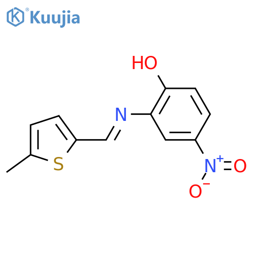 Phenol, 2-[[(5-methyl-2-thienyl)methylene]amino]-4-nitro- structure