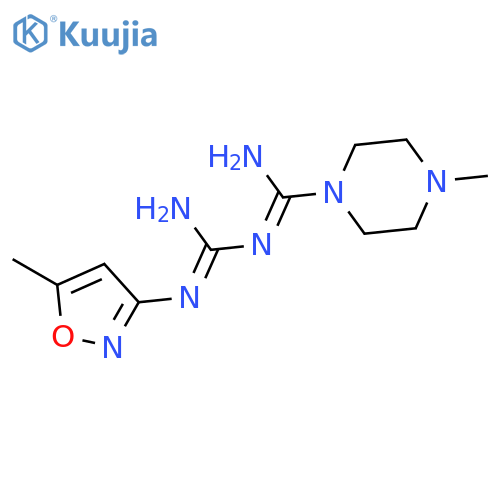 4-methyl-N'-[N'-(5-methyl-1,2-oxazol-3-yl)carbamimidoyl]piperazine-1-carboximidamide structure