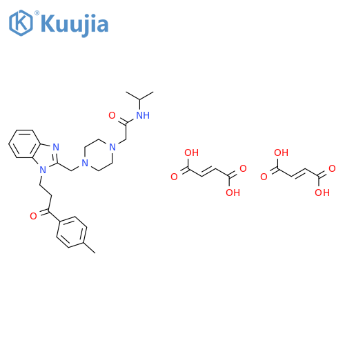 N-(1-methylethyl)-2-[4-({1-[3-(4-methylphenyl)-3-oxopropyl]-1H-benzimidazol-2-yl}methyl)piperazin-1-yl]acetamide di[(2E)-but-2-enedioate] structure