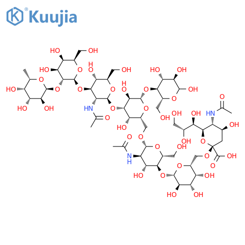 6-deoxy-alpha-L-galactopyranosyl-(1->3)-[6-deoxy-alpha-L-galactopyranosyl-(1->2)-beta-D-galactopyranosyl-(1->4)]-2-(acetylamino)-2-deoxy-alpha-D-glucopyranose structure