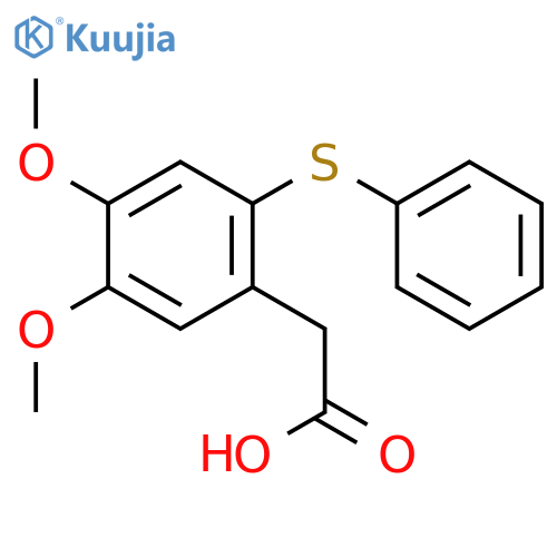 Benzeneacetic acid, 4,5-dimethoxy-2-(phenylthio)- structure