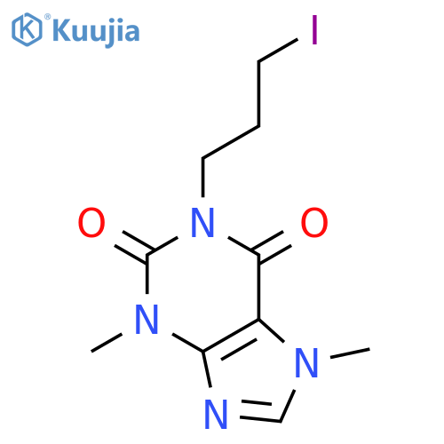 1-(3-iodopropyl)-3,7-dimethylpurine-2,6-dione structure