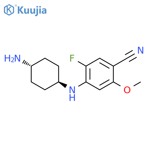 Benzonitrile, 4-[(trans-4-aminocyclohexyl)amino]-5-fluoro-2-methoxy- structure