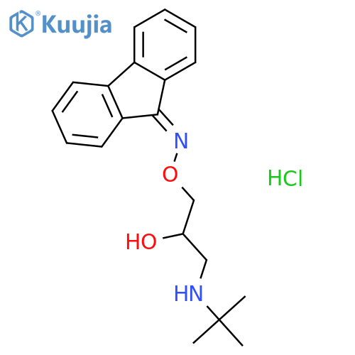 9H-Fluoren-9-one,O-[3-[(1,1-dimethylethyl)amino]-2-hydroxypropyl]oxime, hydrochloride (1:1) structure