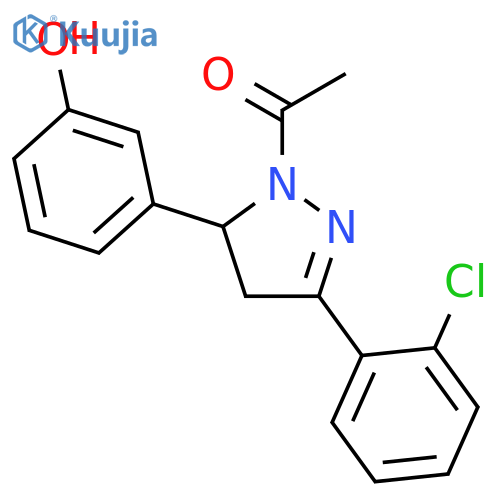 1H-Pyrazole,1-acetyl-3-(2-chlorophenyl)-4,5-dihydro-5-(3-hydroxyphenyl)- structure