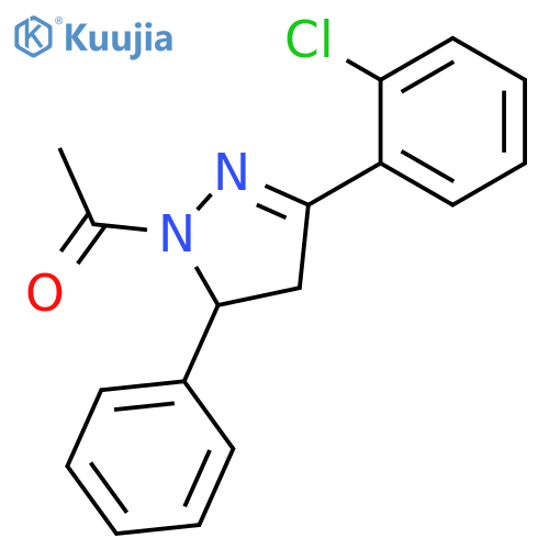 1H-Pyrazole, 1-acetyl-3-(2-chlorophenyl)-4,5-dihydro-5-phenyl- structure