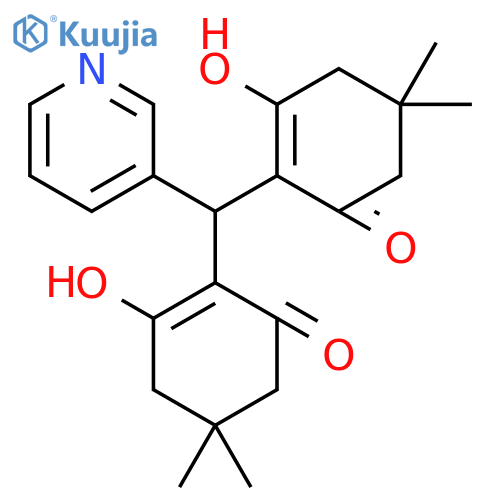 3-Hydroxy-2-[(2-hydroxy-4,4-dimethyl-6-oxocyclohexen-1-yl)-pyridin-3-ylmethyl]-5,5-dimethylcyclohex-2-en-1-one structure