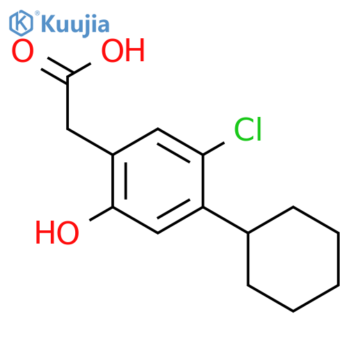 Benzeneacetic acid, 5-chloro-4-cyclohexyl-2-hydroxy- structure
