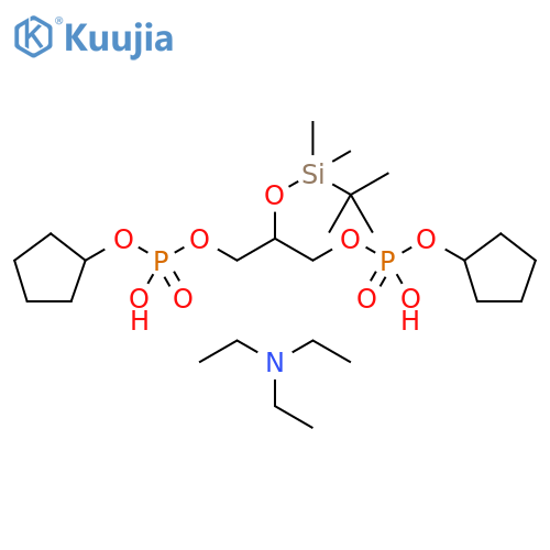 Phosphoric acid, P,P'-[2-[[(1,1-dimethylethyl)dimethylsilyl]oxy]-1,3-propanediyl] P,P'-dicyclopentyl ester, compd. with N,N-diethylethanamine (1:2) (9CI) structure