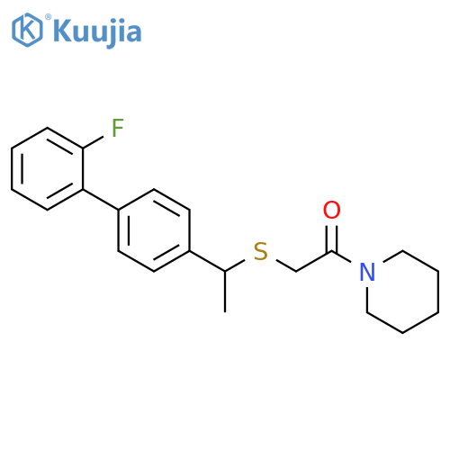 Piperidine, 1-[[[1-(2'-fluoro[1,1'-biphenyl]-4-yl)ethyl]thio]acetyl]- structure
