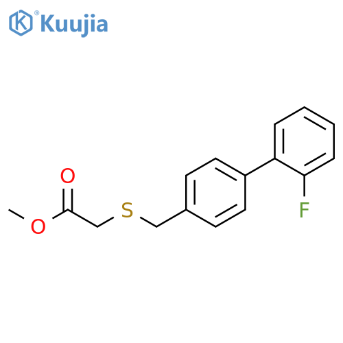 Acetic acid, [[(2'-fluoro[1,1'-biphenyl]-4-yl)methyl]thio]-, methyl ester structure