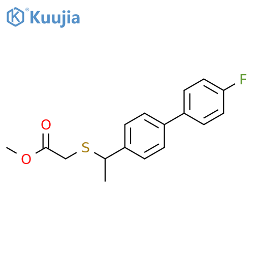 Acetic acid, [[1-(4'-fluoro[1,1'-biphenyl]-4-yl)ethyl]thio]-, methyl ester structure