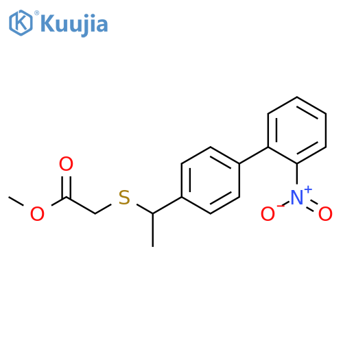 ACETIC ACID, [[1-(2'-NITRO[1,1'-BIPHENYL]-4-YL)ETHYL]THIO]-, METHYL ESTER structure