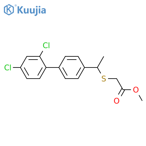 ACETIC ACID, [[1-(2',4'-DICHLORO[1,1'-BIPHENYL]-4-YL)ETHYL]THIO]-, METHYL ESTER structure