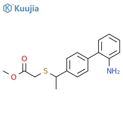 Acetic acid, [[1-(2'-amino[1,1'-biphenyl]-4-yl)ethyl]thio]-, methyl ester structure