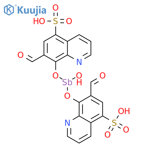 5-Quinolinesulfonic acid, 8,8'-[(hydroxystibylene)bis(oxy)]bis[7-formyl- structure
