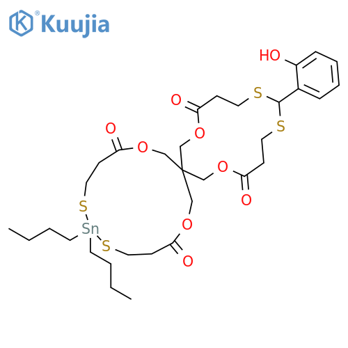 2,12,16,26-TETRAOXA-6,8,20,22-TETRATHIA-7-STANNASPIRO[13.13]HEPTACOSANE-3,11,17,25-TETRONE, 7,7-DIBUTYL-21-(2-HYDROXYPHENYL)- structure