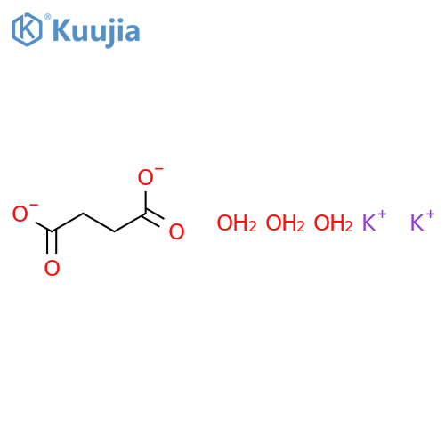 Butanedioic acid, potassium salt, hydrate (1:2:3) structure