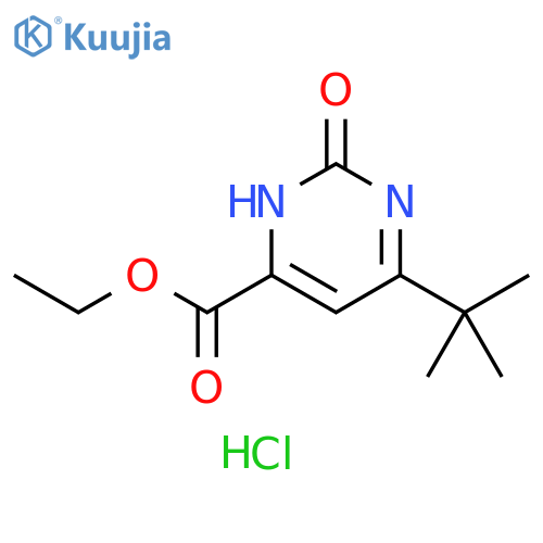 4-Pyrimidinecarboxylic acid, 6-(1,1-dimethylethyl)-1,2-dihydro-2-oxo-,ethyl ester, monohydrochloride structure