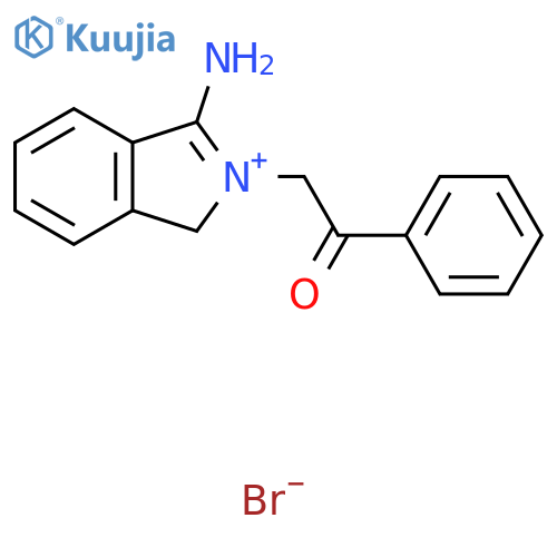 3-amino-2-(2-oxo-2-phenylethyl)-1H-isoindol-2-ium bromide structure