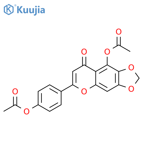 8H-1,3-Dioxolo[4,5-g][1]benzopyran-8-one,9-(acetyloxy)-6-[4-(acetyloxy)phenyl]- structure