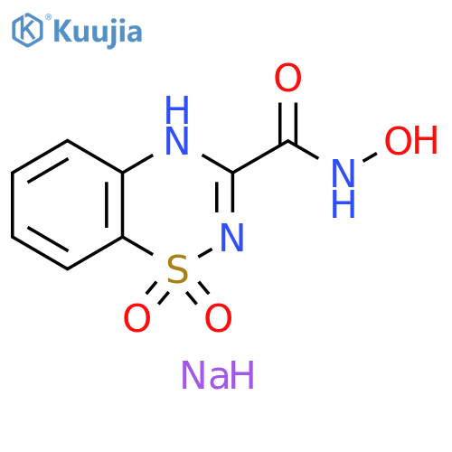 2H-1,2,4-Benzothiadiazine-3-carboxamide, N-hydroxy-, 1,1-dioxide, sodium salt (1:2) structure