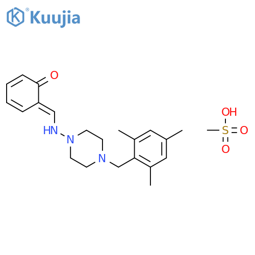 (6Z)-6-({[4-(2,4,6-trimethylbenzyl)piperazin-1-yl]amino}methylidene)cyclohexa-2,4-dien-1-one methanesulfonate structure