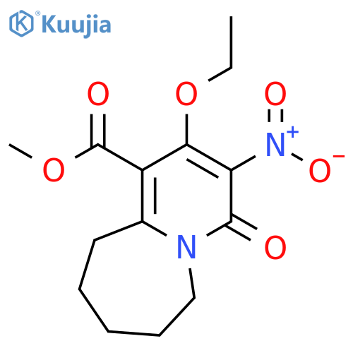 PYRIDO[1,2-A]AZEPINE-1-CARBOXYLIC ACID, 2-ETHOXY-4,6,7,8,9,10-HEXAHYDRO-3-NITRO-4-OXO-, METHYL ESTER structure