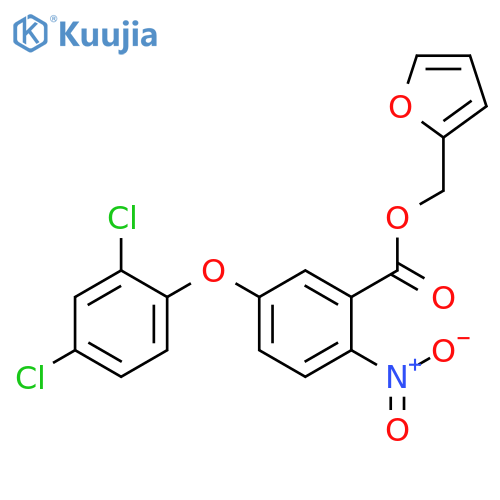 Benzoic acid, 5-(2,4-dichlorophenoxy)-2-nitro-, 2-furanylmethyl ester structure