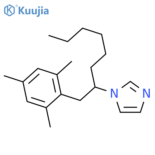 1H-Imidazole, 1-[1-[(2,4,6-trimethylphenyl)methyl]heptyl]- structure