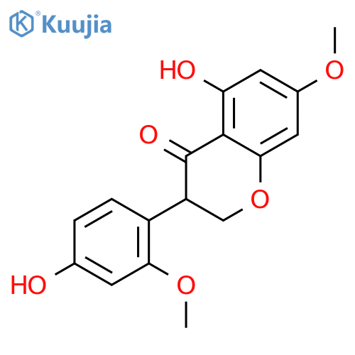 5-hydroxy-3-(4-hydroxy-2-methoxyphenyl)-7-methoxy-2,3-dihydro-4H-chromen-4-one structure