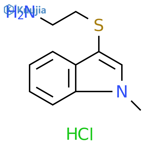 Ethanamine, 2-[(1-methyl-1H-indol-3-yl)thio]-, hydrochloride (1:1) structure