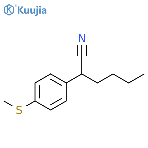 Benzeneacetonitrile, a-butyl-4-(methylthio)- structure