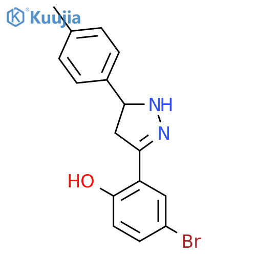 4-bromo-2-[5-(4-methylphenyl)-4,5-dihydro-1H-pyrazol-3-yl]phenol structure