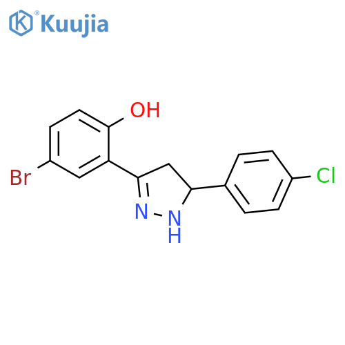 4-bromo-2-5-(4-chlorophenyl)-4,5-dihydro-1H-pyrazol-3-ylphenol structure