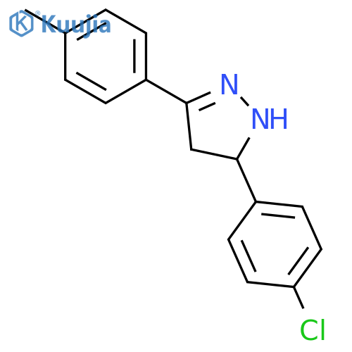 1H-Pyrazole, 5-(4-chlorophenyl)-4,5-dihydro-3-(4-methylphenyl)- structure