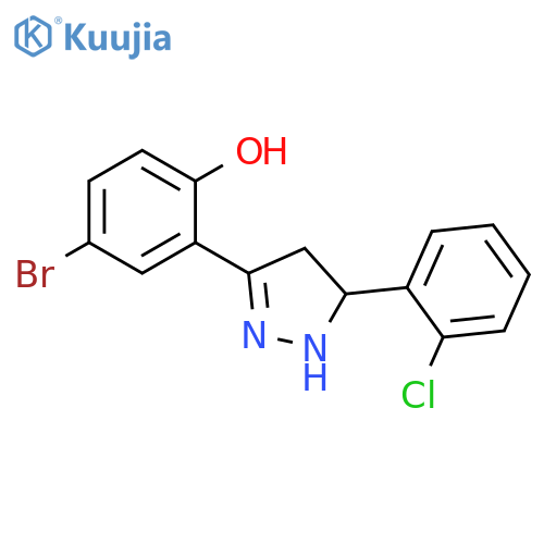 4-bromo-2-5-(2-chlorophenyl)-4,5-dihydro-1H-pyrazol-3-ylphenol structure