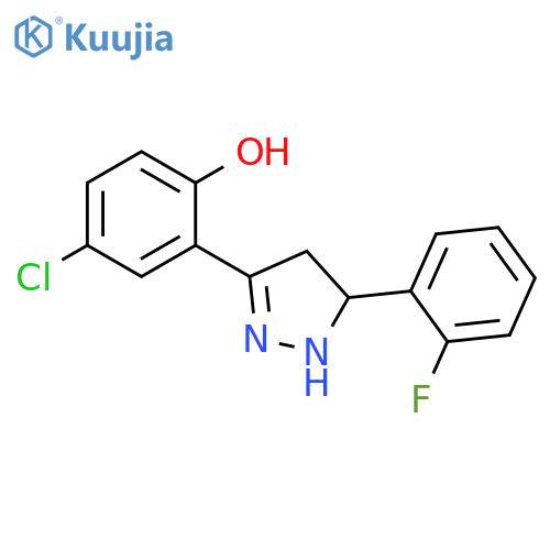 4-chloro-2-5-(2-fluorophenyl)-4,5-dihydro-1H-pyrazol-3-ylphenol structure