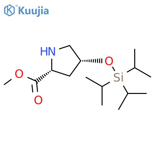 D-Proline, 4-[[tris(1-methylethyl)silyl]oxy]-, methyl ester, (4R)- structure