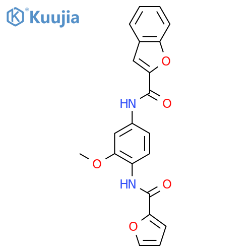 N-{4-[(furan-2-ylcarbonyl)amino]-3-methoxyphenyl}-1-benzofuran-2-carboxamide structure