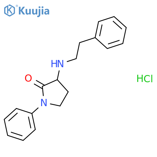 1-phenyl-3-[(2-phenylethyl)amino]pyrrolidin-2-one hydrochloride (1:1) structure