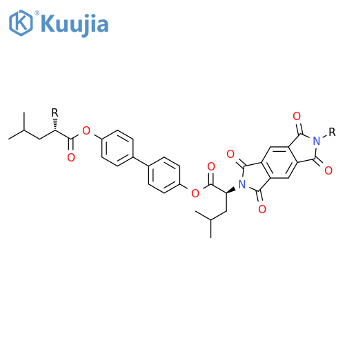 POLY[(5,7-DIHYDRO-1,3,5,7-TETRAOXOBENZO[1,2-C:4,5-C']DIPYRROLE-2,6(1H,3H)-DIYL)[(1S)-1-(2-METHYLPROPYL)-2-OXO-1,2-ETHANEDIYL]OXY[1,1'-BIPHENYL]-4,4'-DIYLOXY[(2S)-2-(2-METHYLPROPYL)-1-OXO-1,2-ETHANEDIYL]] structure